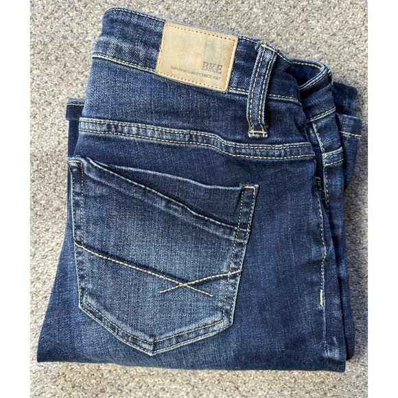 BKE Denim - BKE Payton Bootcut Jeans Womens 26x31.5 Dark Blue Denim Faded Mid Rise